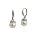 Pearl Drop Pave Cap Drop Earrings